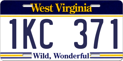 WV license plate 1KC371