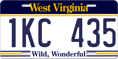 WV license plate 1KC435