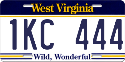 WV license plate 1KC444