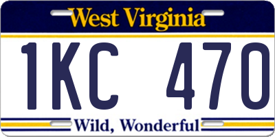 WV license plate 1KC470