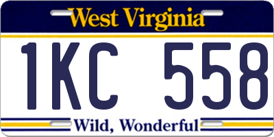 WV license plate 1KC558