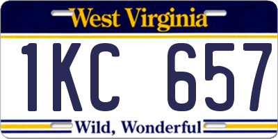 WV license plate 1KC657