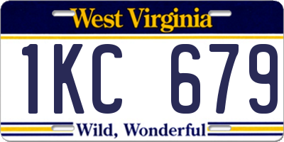 WV license plate 1KC679