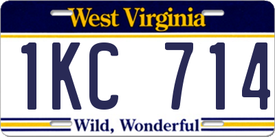 WV license plate 1KC714