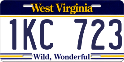 WV license plate 1KC723
