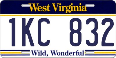 WV license plate 1KC832