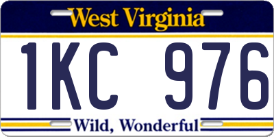 WV license plate 1KC976