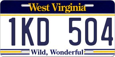 WV license plate 1KD504