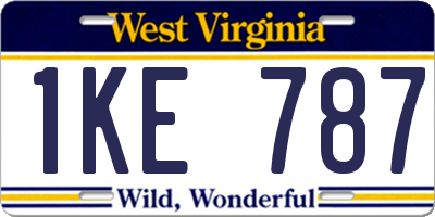 WV license plate 1KE787