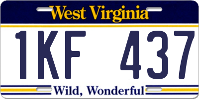 WV license plate 1KF437