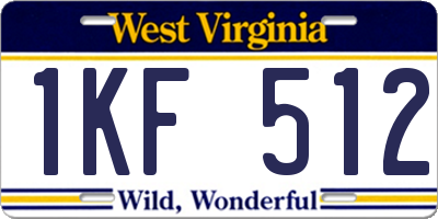 WV license plate 1KF512