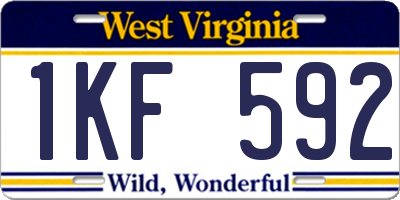 WV license plate 1KF592