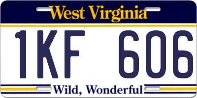 WV license plate 1KF606