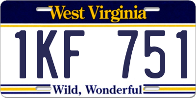 WV license plate 1KF751
