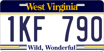 WV license plate 1KF790