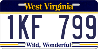 WV license plate 1KF799