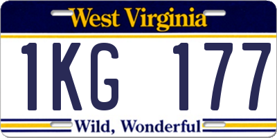 WV license plate 1KG177