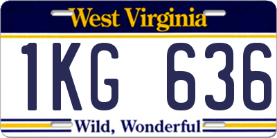 WV license plate 1KG636