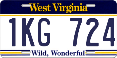 WV license plate 1KG724