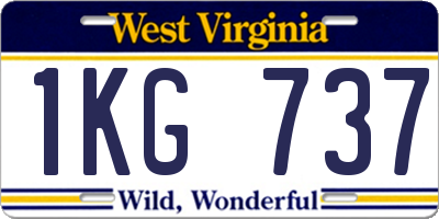 WV license plate 1KG737