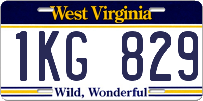 WV license plate 1KG829