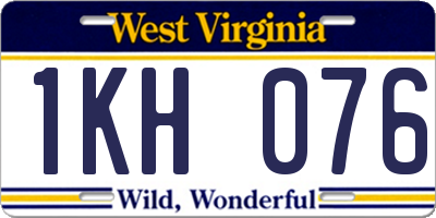 WV license plate 1KH076