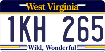 WV license plate 1KH265