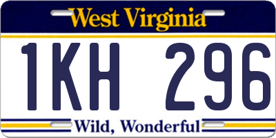 WV license plate 1KH296