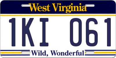 WV license plate 1KI061