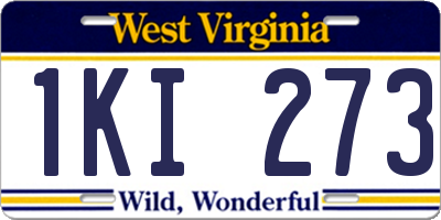WV license plate 1KI273