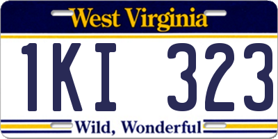 WV license plate 1KI323