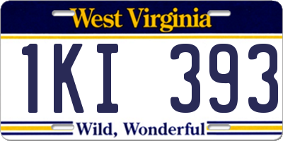 WV license plate 1KI393