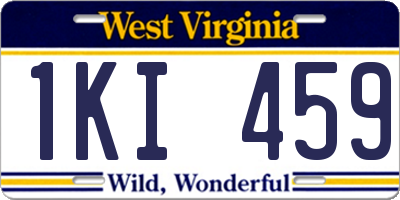 WV license plate 1KI459