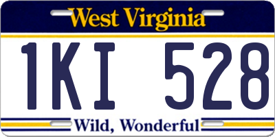 WV license plate 1KI528