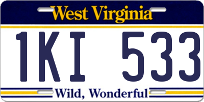 WV license plate 1KI533
