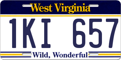 WV license plate 1KI657
