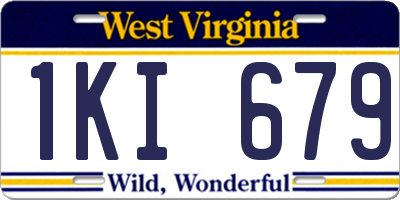 WV license plate 1KI679