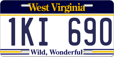 WV license plate 1KI690