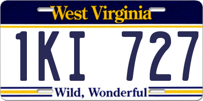 WV license plate 1KI727