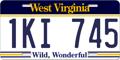 WV license plate 1KI745