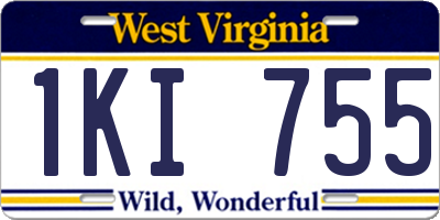 WV license plate 1KI755
