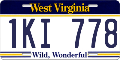 WV license plate 1KI778