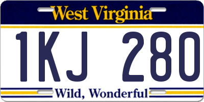 WV license plate 1KJ280