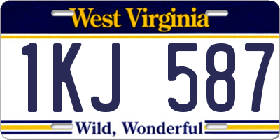 WV license plate 1KJ587