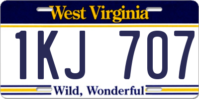 WV license plate 1KJ707