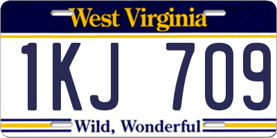 WV license plate 1KJ709