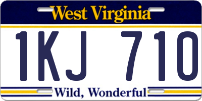 WV license plate 1KJ710