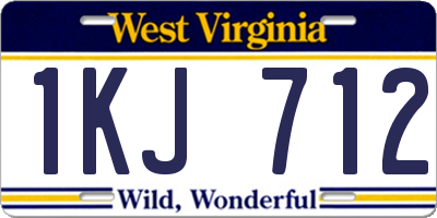 WV license plate 1KJ712