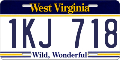 WV license plate 1KJ718