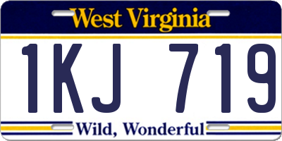 WV license plate 1KJ719